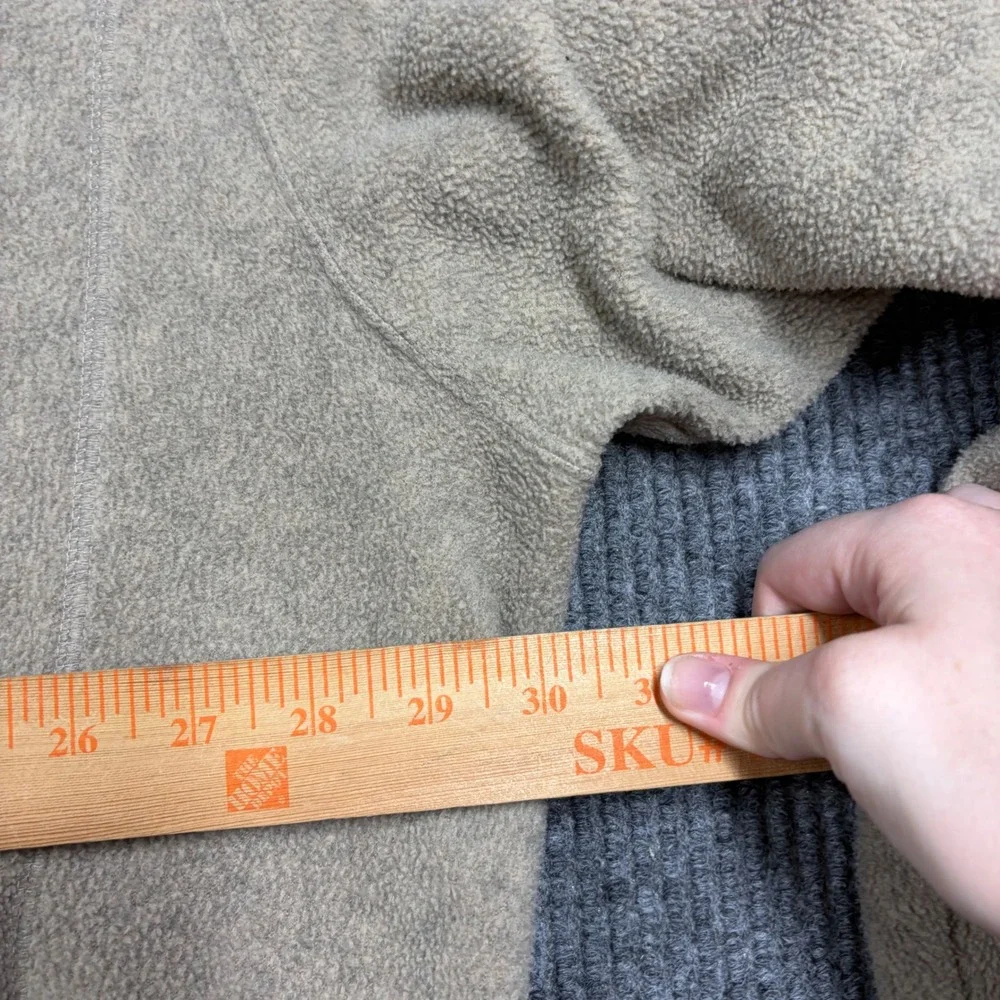 St Johns Bay Jacket Mens 3XL Fleece Tan Full Zip Mock Neck Tall Big and Tall